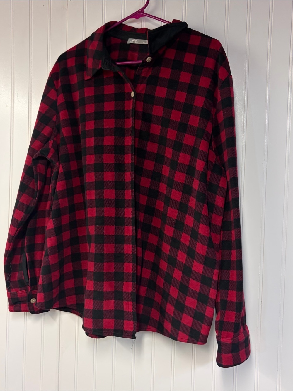 Lee Red and Black Buffalo Plaid Shirt Fleece XXL